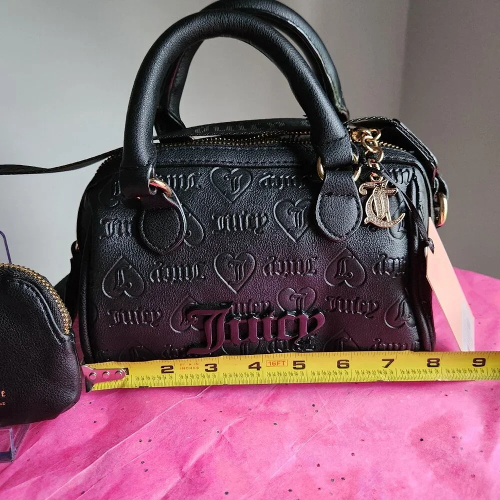 Juicy Couture NWT Semi Charmed Mini Black Bag and pouch 4Pc Satchel set - Picture 5 of 9